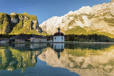 St Bartholomew On Lake Koenigssee Watzmann Mountain Berchtesgadener