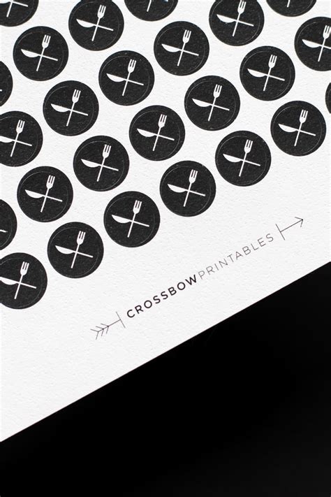 Restaurant Stickers Black And White Mini Icon Planner