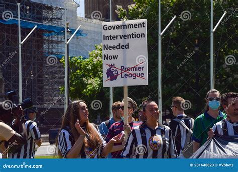 Newcastle United Takeover Protest London July 2021 Editorial Stock