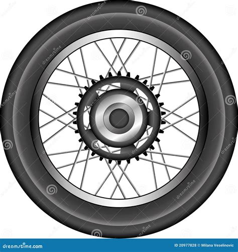 Detailed Motorcycle Wheel Illustration Stock Vector Image 20977828