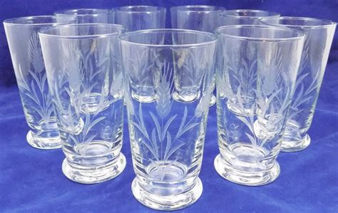 Etched Clear Glass Tumblers 12 Ounce Etched By Shellyisvintage