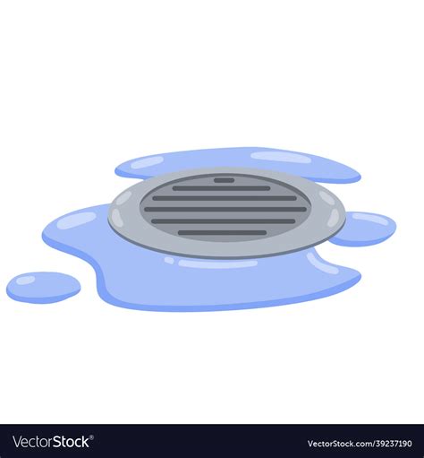 Drain In Plumbing Sink Hole On Floor Royalty Free Vector