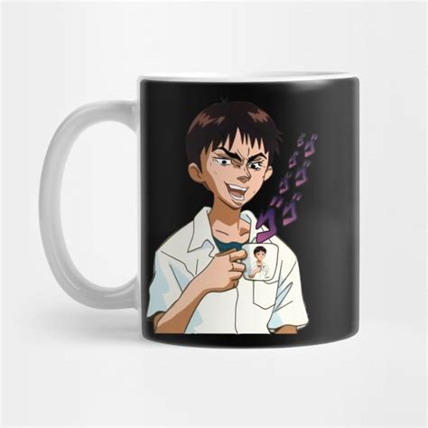 Jojo Evangelion Meme Shinji Holding Cup Jojo Mug Teepublic