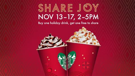 News Starbucks Holiday Drinks Bogo November 13 17