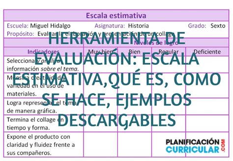 Ejemplos De Una Escala Estimativa