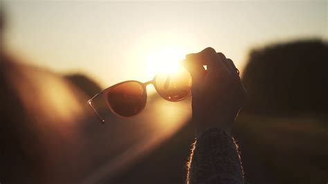 Girl Looks At Sun Through Sunglasses Woman Stock Footage Sbv 315815320 Storyblocks