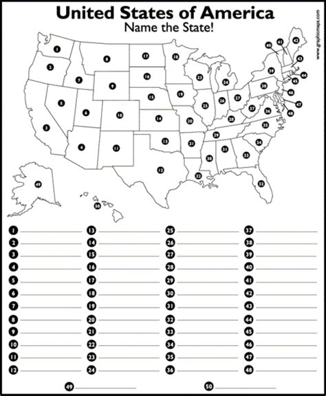 Blank Map Of States Quiz