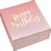 100 Count Happy Birthday Napkins 3 Ply Pink Ombre Luncheon Etsy