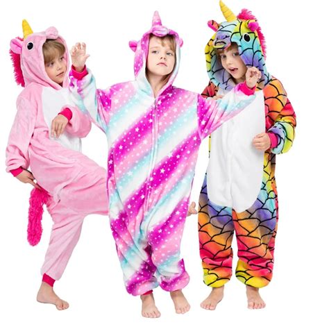Kigurumi Childrens Pajamas For Boys Girls Unicorn Kids Onesies Animal