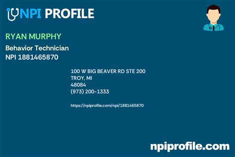 Ryan Murphy Npi 1881465870 Behavior Technician In Troy Mi