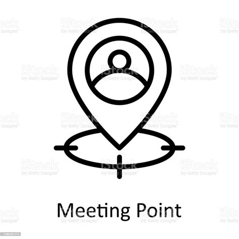 Meeting Point Vector Outline Icons Simple Stock Illustration Stock