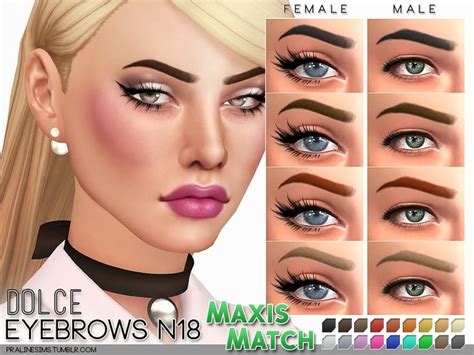 Maxis Match Style Eyebrows In 18 Usual Colors All Ages All Genders