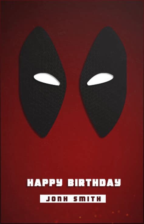 Deadpool Birthday Card Marvel Deadpool Birthday Card Digital Etsy