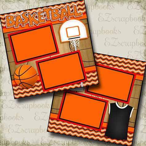 Basketball Game 2 Premade Scrapbook Pages Ez Layout 2526 Etsy