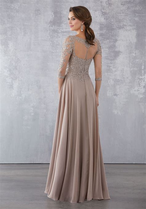 Chiffon Special Occasion Dress With Beaded Lace Appliqués On Net
