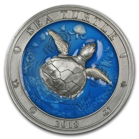 Buy 2018 Barbados 3 Oz Silver Antique Underwater World Sea Turtle Apmex