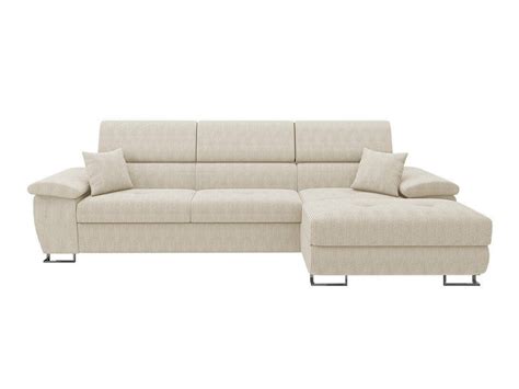 Canapé d angle Comfivo 137 Brun clair Fonction de couchage Boîte de