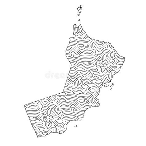 Abstract Topographic Style Oman Map Design Stock Vector Illustration