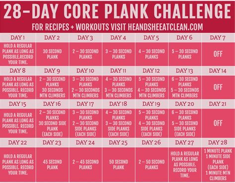 Printable 30 Day Plank Challenge Chart Best Event In The World