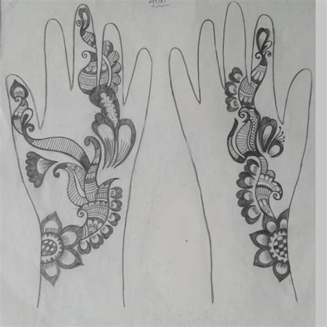 Pencil Sketch Of Mehndi Designs Crafts And Cooking
