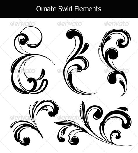 Funky Scrolls Elements Ornate Swirl Scroll Pattern Stencil Patterns