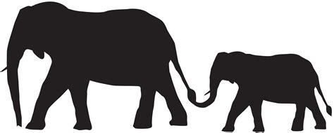 Baby Elephant Silhouette Png Elephant Silhouette Mother And Baby