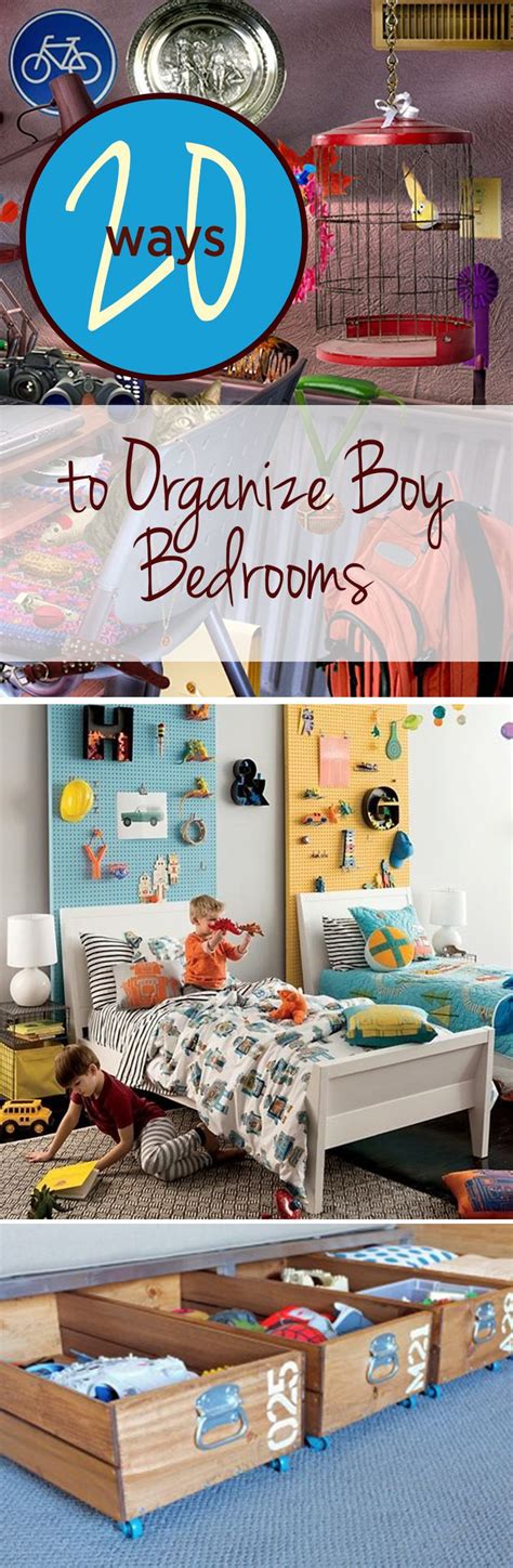 And no space is more unused than the 12 inches of wall below your ceiling. 20 Ways to Organize Boy Bedrooms | Boys bedrooms, Cleaning ...