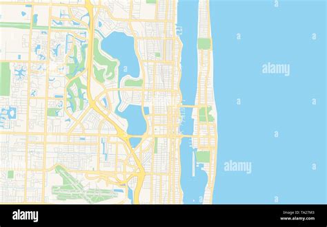 Il Vettore Vuoto Mappa Di West Palm Beach Florida Stati Uniti D