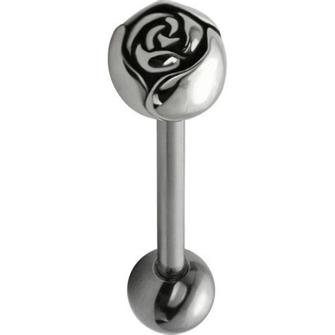 Freshtrends Beautiful Rose Surgical Steel Tongue Ring Barbell 14 Gauge
