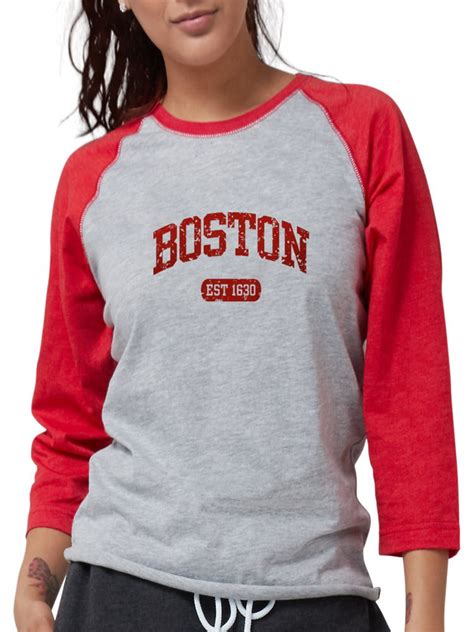 Cafepress Boston Est 1630 Long Sleeve T Shirt Womens Baseball Tee