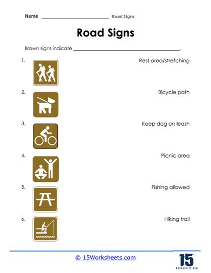 Road Signs Worksheets 15