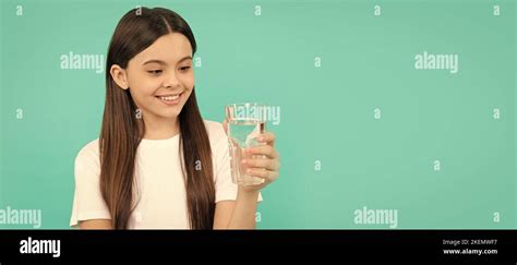 Happy Teen Girl Drink Glass Of Water To Stay Hydrated And Keep Daily