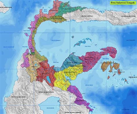 Jual Peta Dinding Wilayah Provinsi Sulawesi Tengah Ukuran Besar My