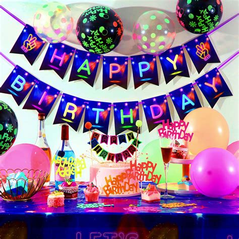 Buy 83 Pieces Glow In The Dark Party Supplies Neon Birthday Party