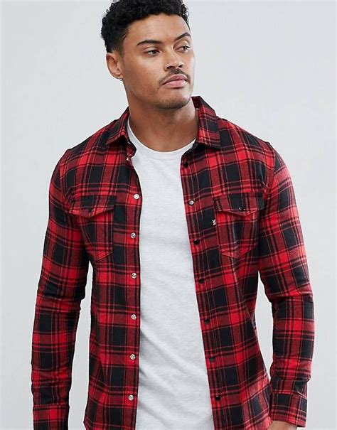 Mens Shirts Long Sleeve And Going Out Shirts For Men Asos Red Checkered Shirt Outfit Shirt