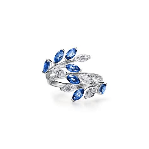 Tiffany Victoria® Vine Bypass Ring In Platinum With Sapphires And Diamonds Tiffany And Co