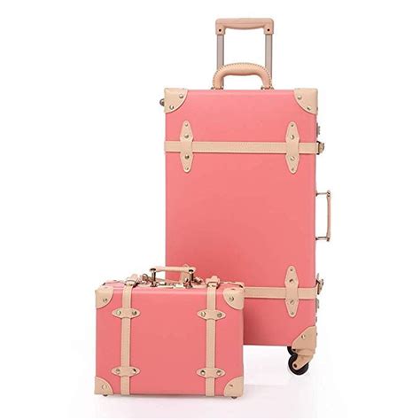 Womens Travel Vintage Luggage Sets Cute Trolley Suitcases