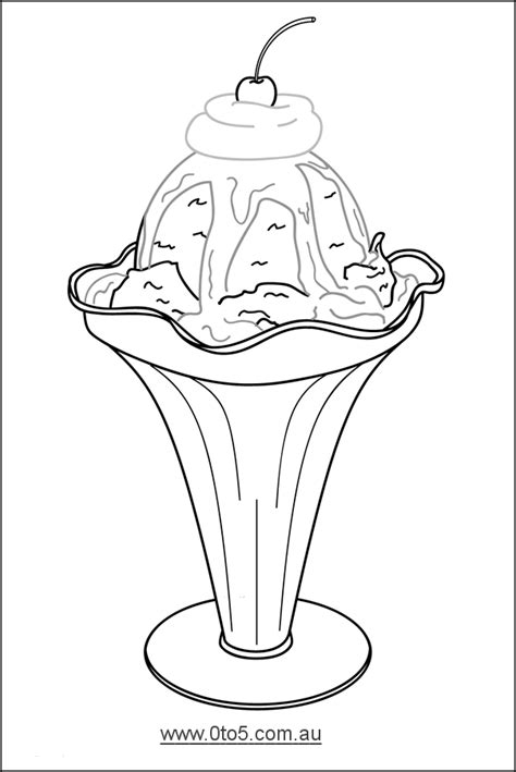 Ice Cream Sundae Coloring Page - Coloring Home