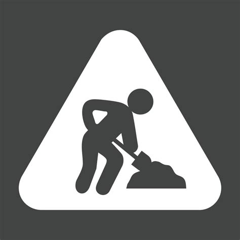 Construction Sign Glyph Inverted Icon 14298883 Vector Art At Vecteezy