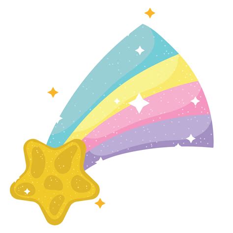 Shooting Star Rainbow Dream Magic Cartoon Icon 13627541 Vector Art At