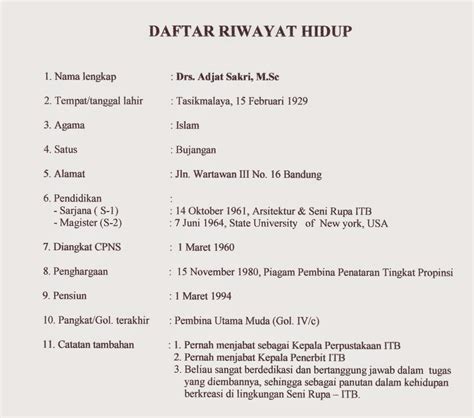 Wow Contoh Daftar Riwayat Hidup Yang Menarik 18 Di Membuat Curriculum