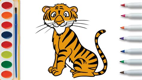 Fun tiger coloring pages for your little one. Drawing and Coloring a Cute Baby Tiger | How to Draw Wild ...
