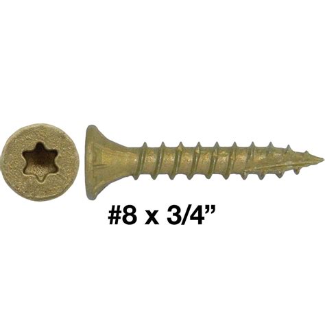 8 X 34 Bronze Star Exterior Coated Wood Screw Torxstar Drive Head