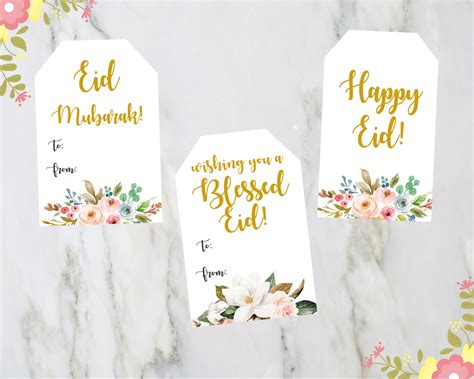 Eid Mubarak Tags Printable Eid T Tags Happy Eid Eid Etsy Nederland