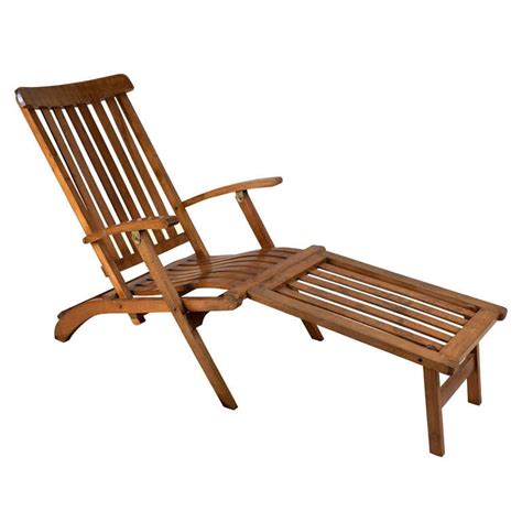 Teakcraft teak folding arm chair, 2 piece set, fully assembled, wooden outdoor chair or indoor, wood lounge chair, patio dining chairs, themillenim. Pair of Nautical Ship's Teak Deck Chairs with Footrest at ...