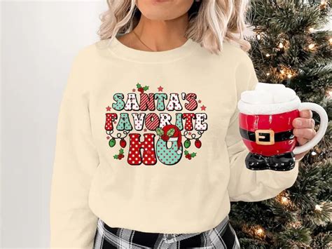 Santas Favorite Ho Sweatshirt Womens Christmas Etsy