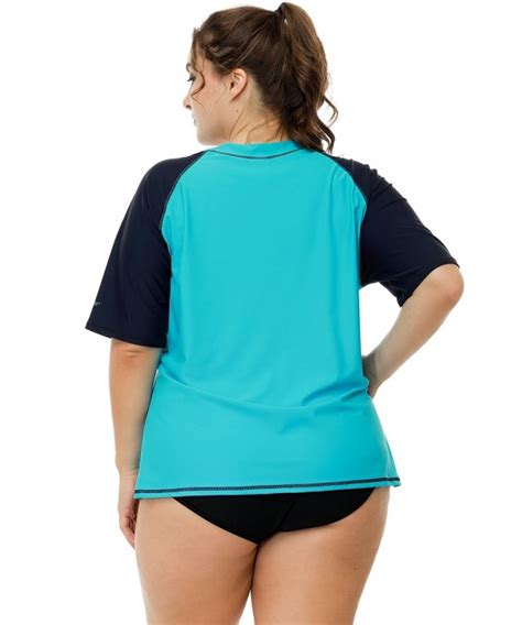 Women Plus Size Rash Guard Short Sleeve Rashguard Upf 50 Swimming
