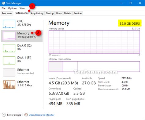 Determine System Memory Size Speed And Type In Windows 10 Tutorials