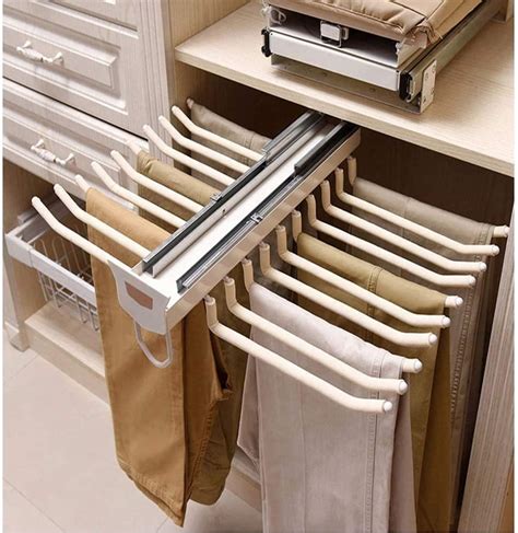 Nisorpa Pull Out Pants Rack 22 Arms Trousers Hangers Rack Steel Non
