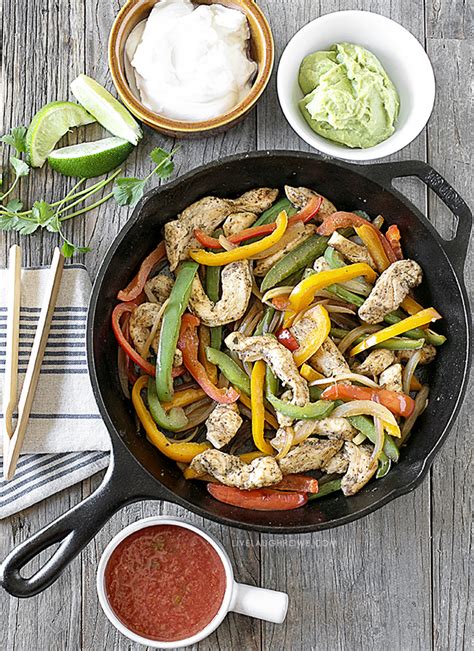 Preheat oven to 350 degrees. How to Make Chicken Fajitas in a Cast Iron Skillet - Live ...